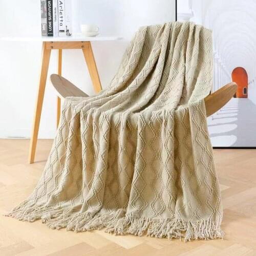 Nordic Soft Knitted Throw Blankets for Beds with Tassel Winter Bed Linen Sofa Cover Bedspread Home Decor Plaid Thread Blanket