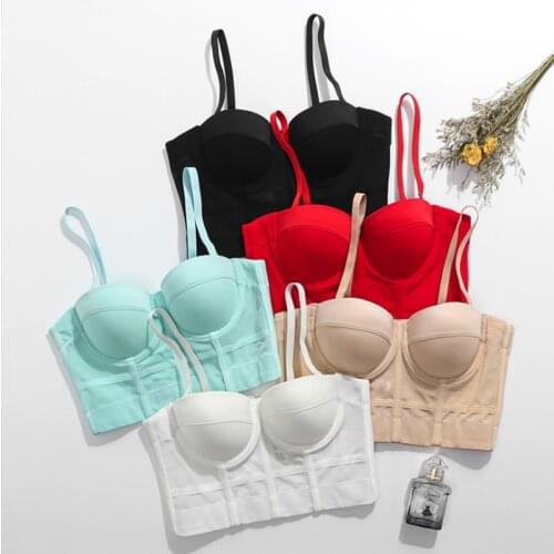 New Women Mesh Push Up Bralet Womens Corset Bustier Bra Night Club Party Cropped Top Vest Plus Size