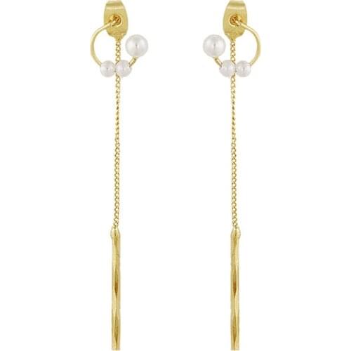 New Jewelry Imitation Pearl Tassel Senior Statement Simple Fashion Long Earrings Wholesale Earrings For Women