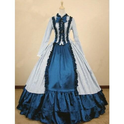 Historical Customer-made 1800S Victorian dress Civil war Dress Cosplay V-810
