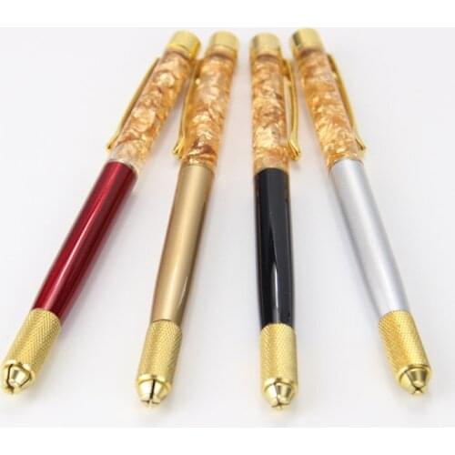 24K Microblading Pen Eyebrow Manual Tattoo Pen Permanent Makeup Needle Handmade Handle Tool 3D Cosmetic Tattoo Tools Supplier