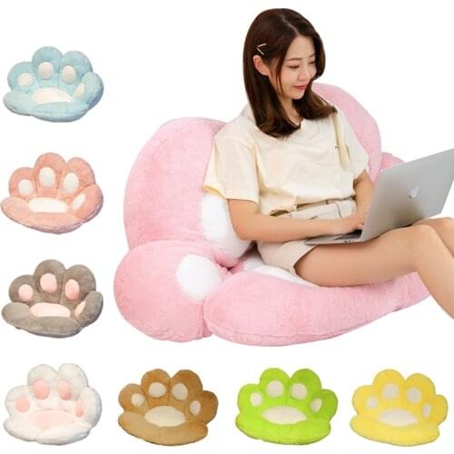 Kawaii Cute Back Pillow Cat Paw Back Thick Stool Butt Office Cushion Animal Seat Chair Cushions Home Decor Children Girls Gift