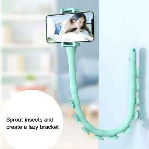 Cute Lazy Phone Holder Bed Wall Desktop Flexible Bluetooth Caterpillar Bracket Mobile Phone Holder Stand with Suction Cup