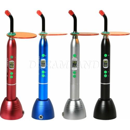Dental LED Cordless Curing Light Blue Light Cure Lamp 1800mW Silver Black Red Black Color
