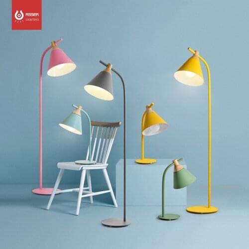 LED Nordic Modern Minimalist Creative Bedroom Study Color Macarons Floor Lamp