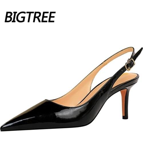 New Kitten Heels 2021 Bigtree Shoes Spring Women Shoes Hollow Out Women Heels 5 Color High Heels Sexy Party Shoes Women Sandals