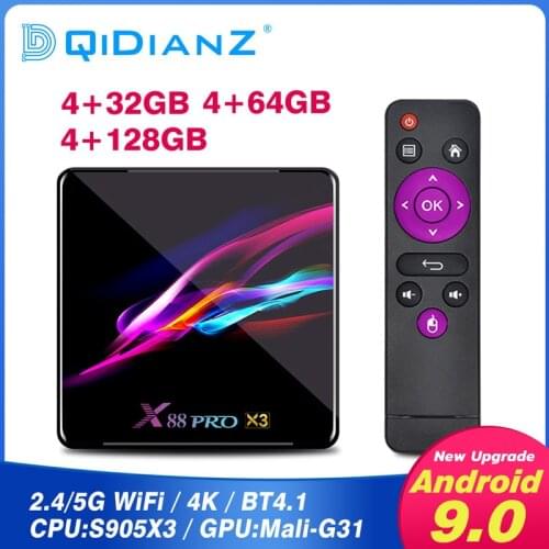 X88 PRO X3 Android 9.0 TV Box Amlogic S905x3 Smart tv box 4GB RAM 64GB 32GB Set Top Box Media Player pk H96 MAX X96 MAX x96 mini
