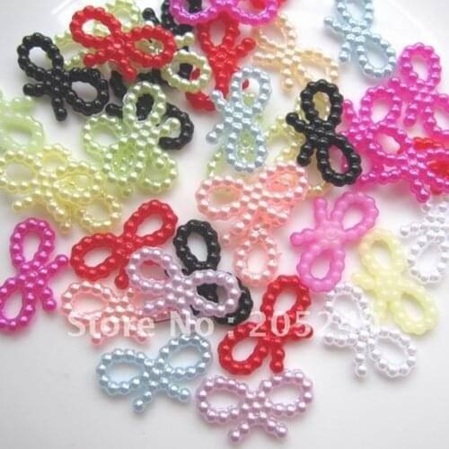 Jewelry Materials For DIY Decoration Mixed Colors(1000pcs/Bag) About 20mm Flat Back Pearl Bow