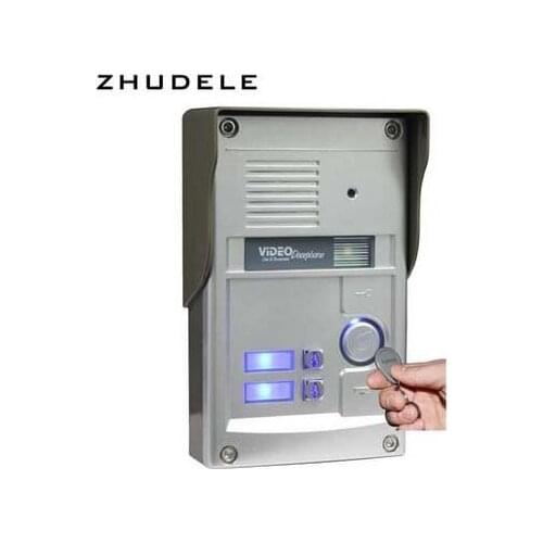ZHUDELE international design top quality video door phone outdoor camera for 2-apartments with ID CARD unlock function ZDL-T2