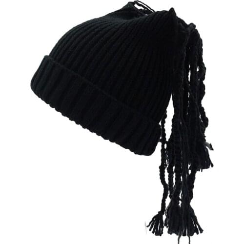 Winter Unisex Woolen Knitted Hats Caps with Dreadlocks Warm Soft Beanies Skull Ski Cap Headgear Hip Hop for Men Women GH-891