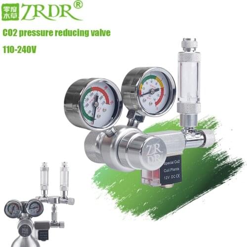 ZRDR Aquarium CO2 Regulator with Check Valve Bubble Counter magneticSolenoidValveAquarium Carbon dioxide pressure-reducing val