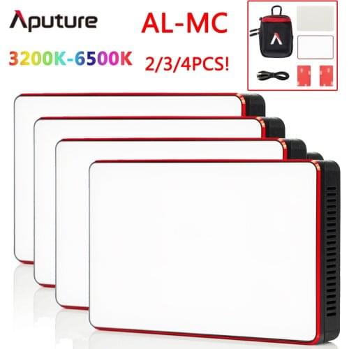 1/2/3/4 pcs Aputure AL-MC Video Photography Lighting AL MC 3200K-6500K Portable LED mini RGB Light with HSI/CCT/FX Lighting Mode