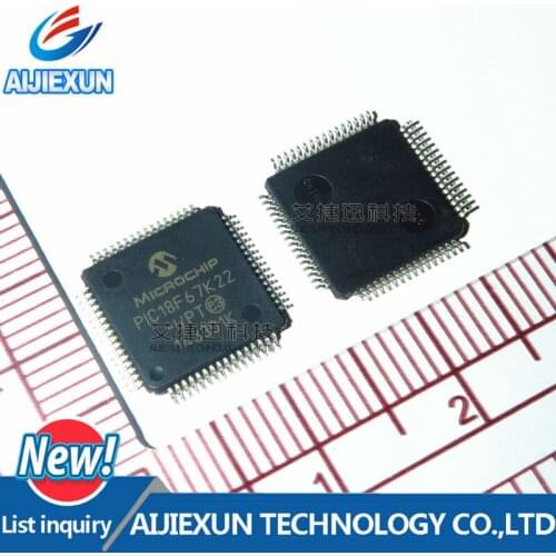 2Pcs PIC18F67K22-I/PT MCU 8-bit PIC18 PIC RISC 128KB Flash 2.5V/3.3V/5V Automotive 64-Pin TQFP Tray in stock New and original