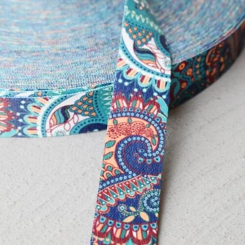 50 Yards Width 25mm Multicolor Webbing Printed Ribbon Luggage Belt Strap Rope Dog Pet Collar Leash Harnes 25-YHZD