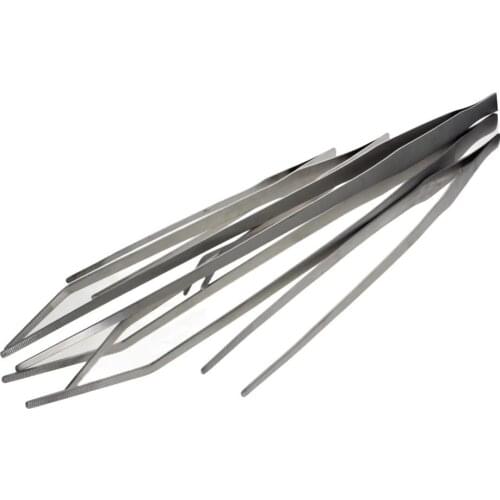 6Pcs Stainless Multifuctional Steel Elbow Straight Tweezers Aquarium Clear Clip Tool Medical Repair Tools 27/38/48cm