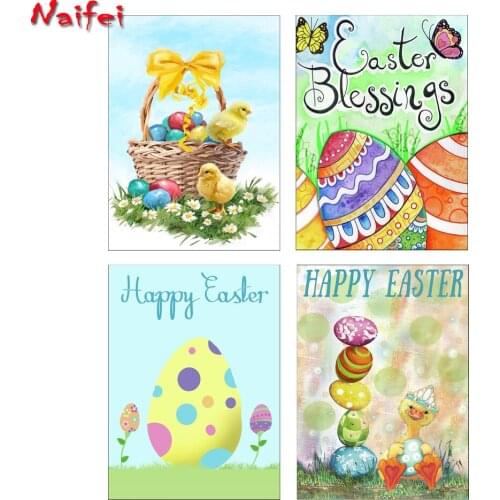 DIY Diamond Painting Easter Eggs Rhinestones Diamond Mosaic Rabbit Cross Stitch Embroidery Animal Needlework Wall Art