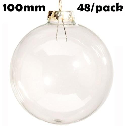 Free Shipping DIY Paintable Christmas Decoration Ornament 100mm Glass Ball, 48/Pack