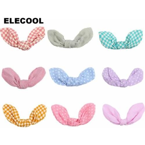 ELECOOL Rabbit Ears Colorful Dots Elastic Hairpin Hair Clips Clamps Bowknot Hair Accessories For Baby Girl
