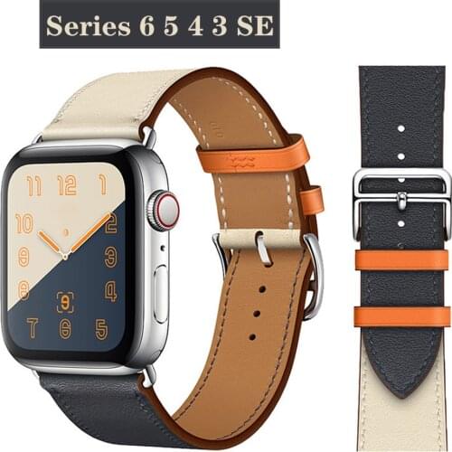 Leather strap for Apple watch band 44mm 40mm iWatch 38mm 42mm Single tour watchband bracelet for Applewatch series 5 4 3 6 se