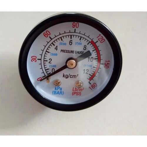 1/8" 0-180 PSI 12.5 Bar Black Plastic Shell Dial Air Pressure Gauge