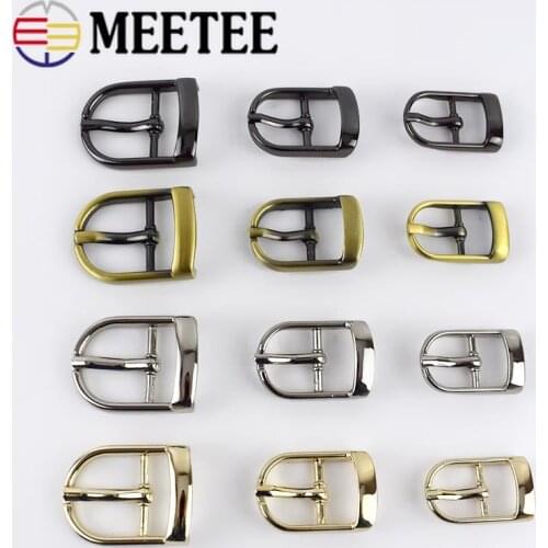 Meetee 5/10pcs 13/16/20/25mm Metal Pin Belt Buckles Adjuster Bags Strap Slider Shoes Buckle DIY Leather Hardware Accessory BF071