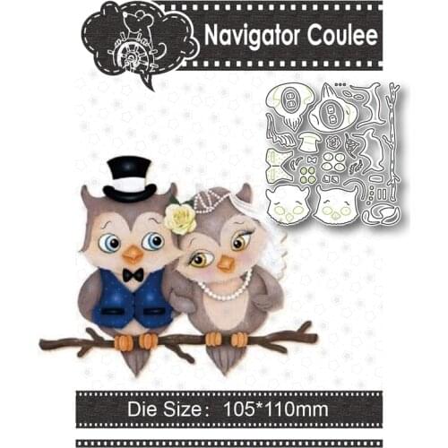 2021 New Animal Owl Wedding Metal Cutting Mold and Stamp Scrapbook Decoration DIY Crafts Layered Photo Album Embossed Card Idea