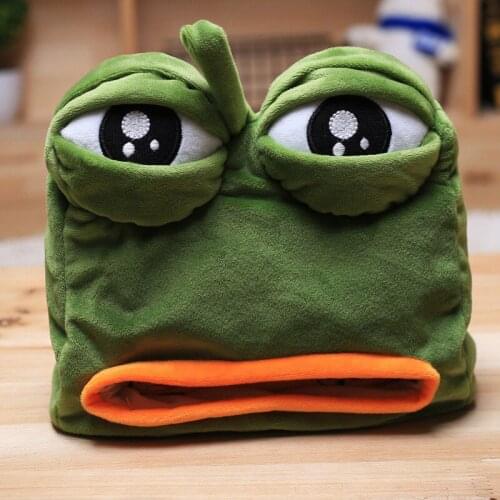 Soft Plush Tissue Box Cartoon Frog Home Tissue Container Towel Napkin Tissue Holder Case for Office Living Room Desktop Decor