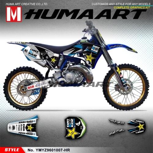 HUMAART Dirt Bike Graphics Waterproof Stickers Kit for YZ 125 250 YZ125 YZ250 1996 1997 1998 1999 2000 2001