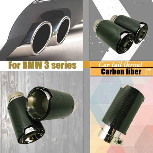 Carbon fiber Tip Rear Pipe Car Exhaust System Muffler Exhaust Tai lpipes Tip For BMW 3 series F30 F31 Auto Accessories