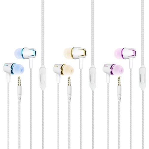 New Wired Earphone Electroplating Bass Stereo In-ear Earphones With Mic Hands Free Call Phone Earphone For Android IOS
