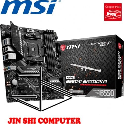 NEW MSI MAG B550M BAZOOKA Support for 3rd Gen AMD Ryzen SOCKET AM4 Supports DDR4 Memory, up to 4400+(OC) MHz PCIe 4.0 M.2 with