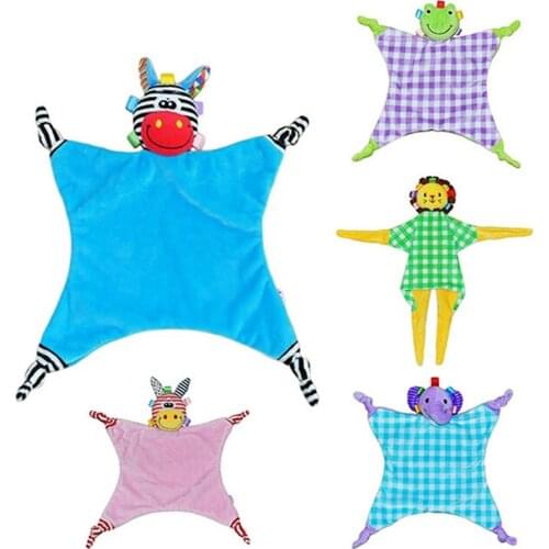 New 5 Style Newborn Baby Appease Towel Baby Hand Towel Rattle Toys Grasping Soft Comforting Doll Infant Toys