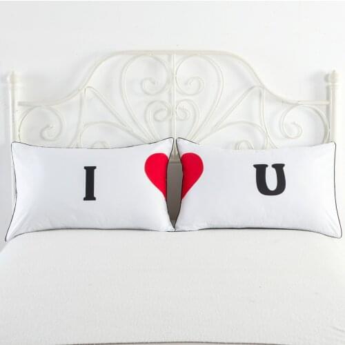 New Digital printing white Lovers pillowcase bedding set LOVE pillowcase Queen King 2pcs/NO Pillow core