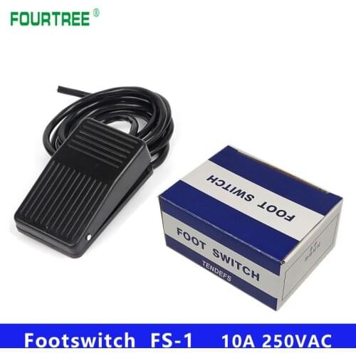1PCS Footswitch Plastic Shell Foot Momentary Control Switch Electric Power Pedal SPDT TDFS-1 10A 250VAC Self-reset 1M 2M