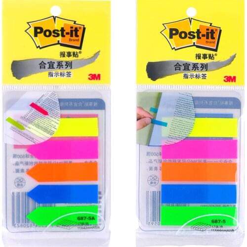 Post-it Plastic matte durable indication label paste times index classification bookmark page mark note stick 3m postit 687