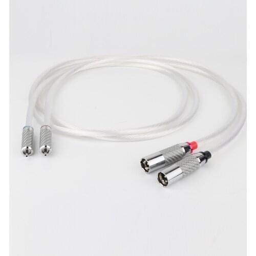 Preffair x4201 Silver Plated Audio Interconnect Cable With Carbon Fiber 2RCA Male TO XLR Female Plug Audio Cable HIFI