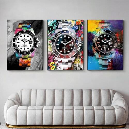 Crown Luxury Watch Modern Graffiti Wall Art Canvas Painting Nordic Posters And Prints Wall Pictures For Living Room Home Decor