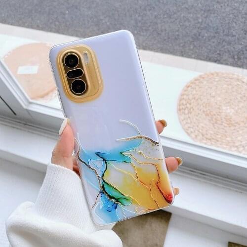 Luxury Watercolor Case For Xiaomi Mi 11 Ultra Lite Marble Transparent Case For Xiaomi Poco X3 ProNFC M3 Silicone Shockproof Case