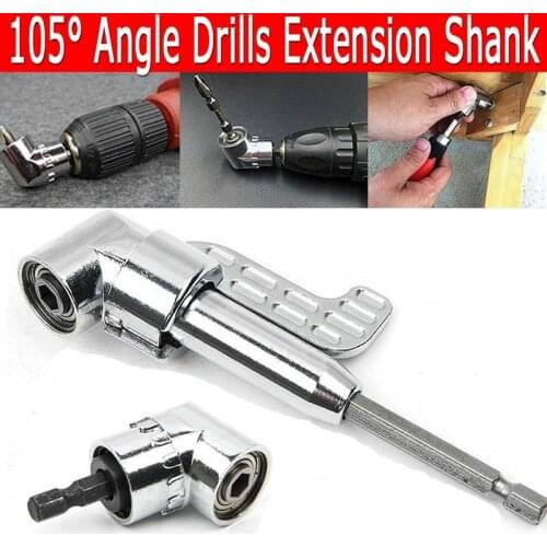 Right Angle Drill 105 Degree Right Angle Driver Angle Extension Power Screwdriver Drill Attachment 1/4 inch Hex Bit Drills Bit
