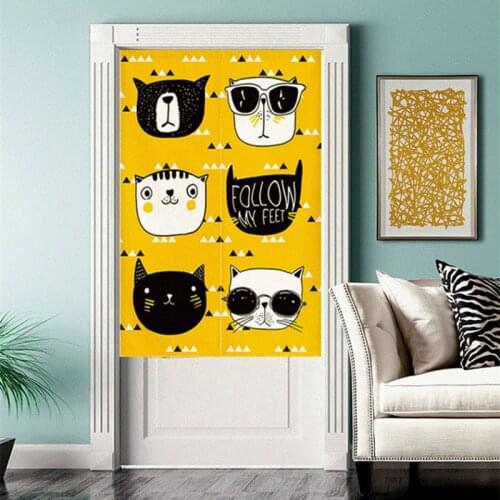 Doorway Curtain Tapestry Cotton Linen Door Curtain Screen Door Blind Room Divider Lightproof for Kitchen Kids Room Decoration