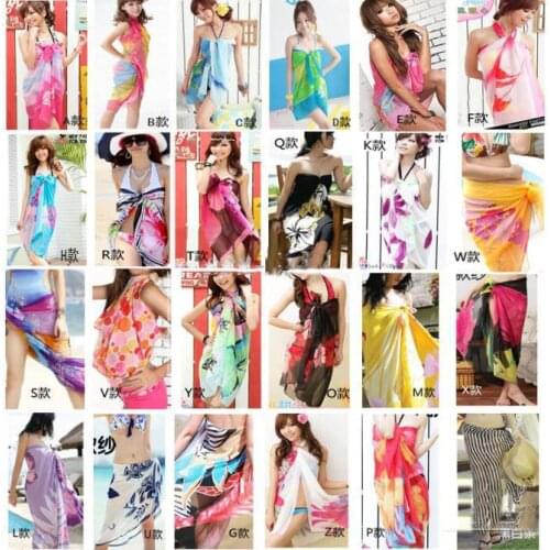 Womens sheer ribbon sarong bikini cover-ups swimwear beach scarf wrap Pareo Dress 50pcs/lot