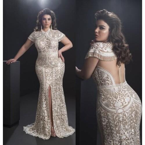 Plus Size Wedding Dresses With Cape Jewel Neck Appliques Vestidos De Novia Backless Custom Made Country Wedding Dress Mermaid