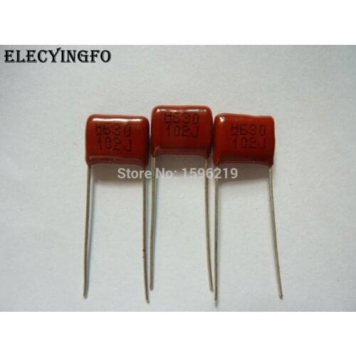 10pcs CBB 102 630V 102J CBB13 0.001UF 1nF P10 Metallized Polypropylene Film Capacitor