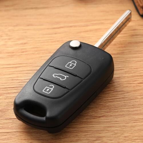3 Buttons Remote Key Fob Shell Case Folding Flip Cover Uncut Blade For i20 i30 ix35 Car Replacement Key Case Shell