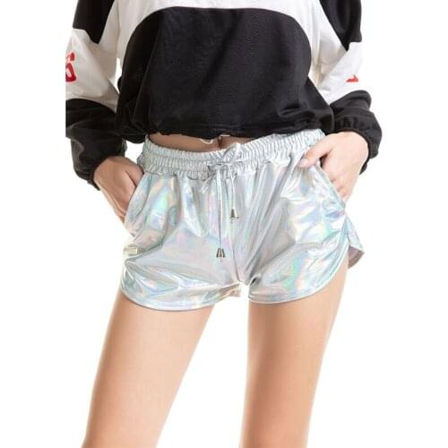 6 Colors Women Sexy Wet Look Faux Leather PU Clubwear High Waist Skinny Shorts Pants Female Fashion Summer Shinny Yoga Shorts