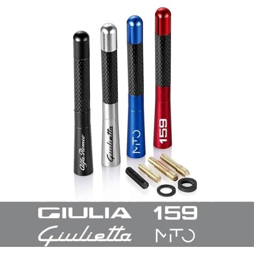 For Alfa Romeo Giulietta Giulia MITO 159 156 147 Sportiva Stelvio Aerial Auto Tuning Accessories 12CM Car AM FM Radio Antenna