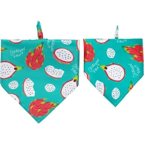 Fruit Print Pet Dogs Bandana Small Dog Cat Adjustable Scarf Cotton Dog Puppy Bandanas Bibs Summer Pets Dogs