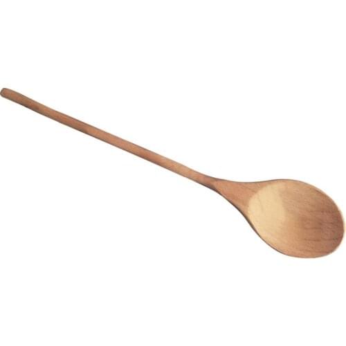 Mixing Wooden Spoon - Beech Solid Wood Paint-free Soup Spoon With Long Handle For Baking Dishes