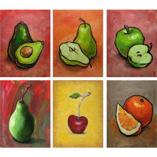 DIY Painting By Numbers Fruit Kit Oil Picture By Numbers Orange Pear Scenery Wall Art Painting on Canvas Home Decoration Gift