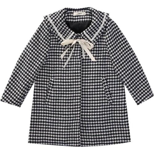 Girls long woolen coat woolen coat autumn winter new girls fashion trench coat 3-14 years old